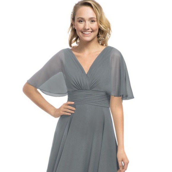 steel grey bridesmaid dresses